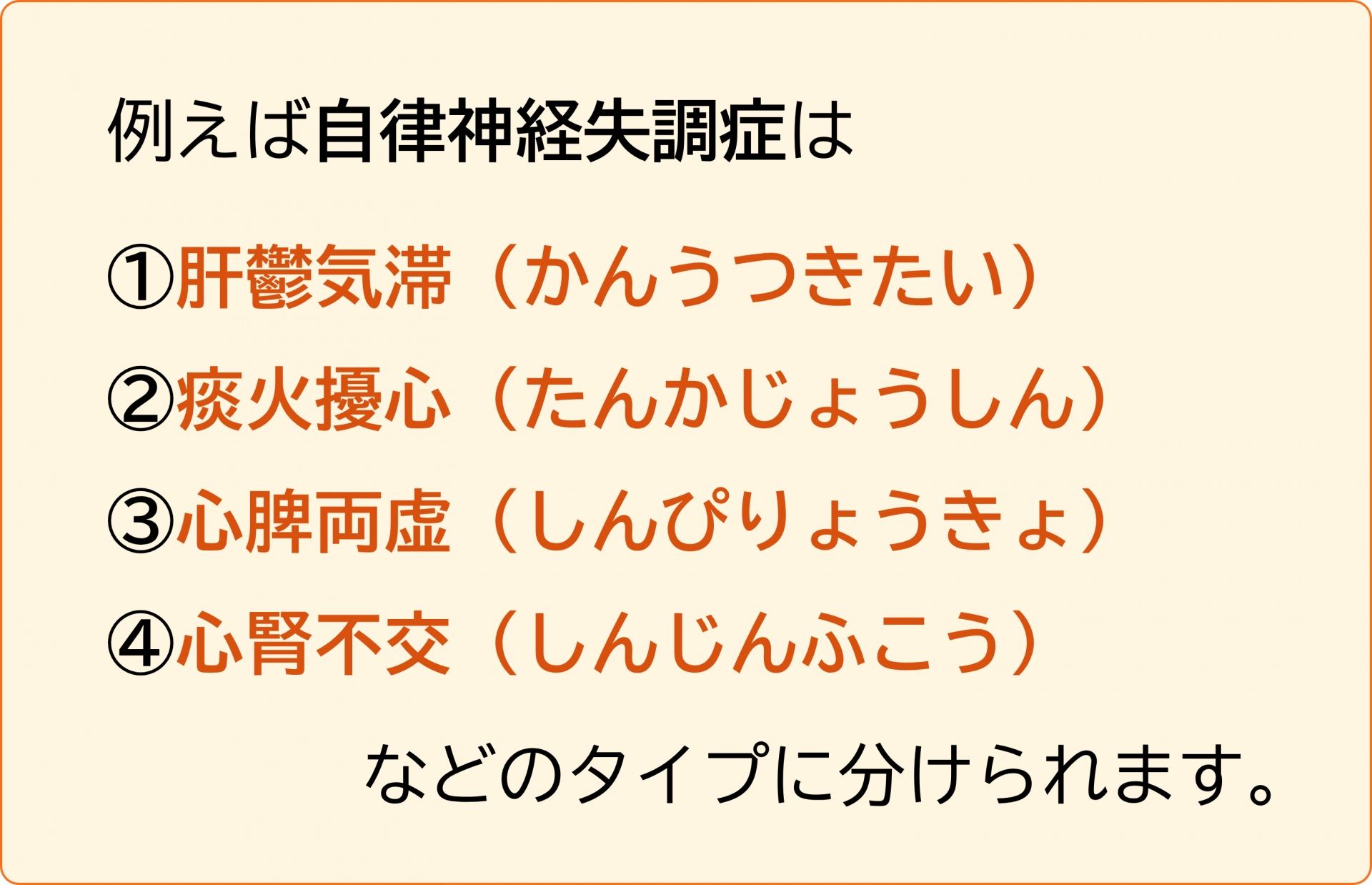 自律神経失調症のタイプ分類