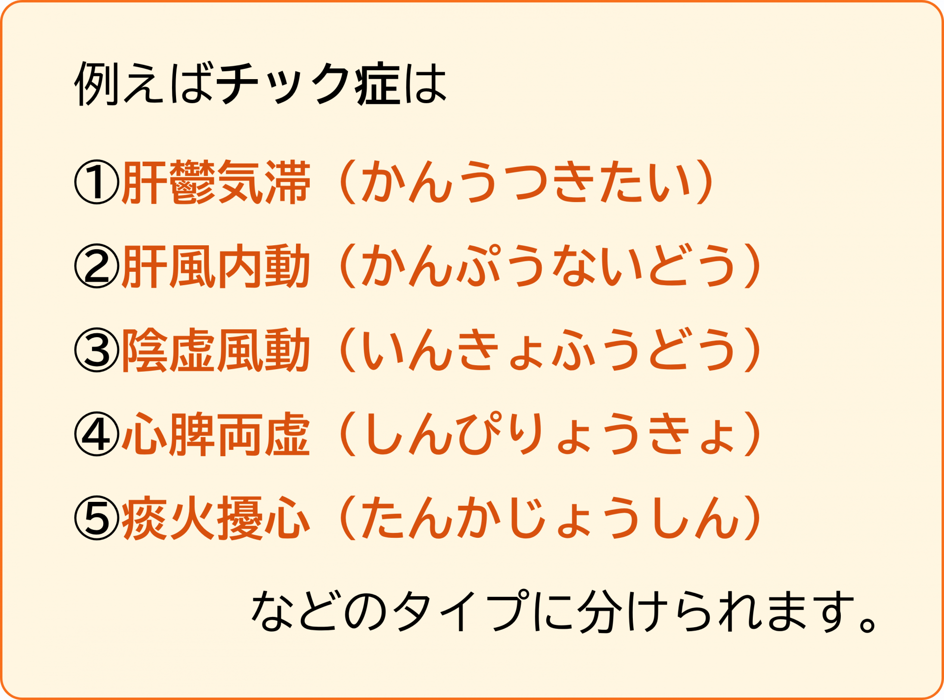 チック症のタイプ分類