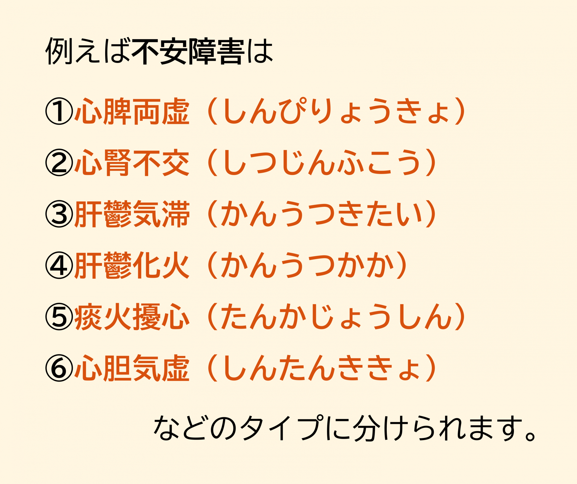 不安障害のタイプ分類